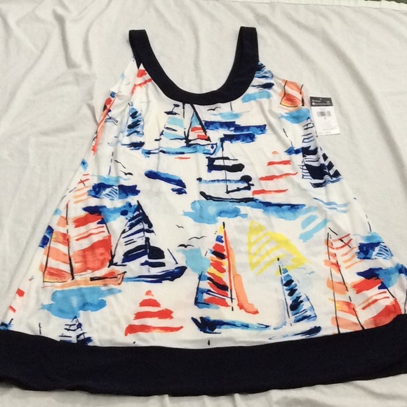 Chaps Sailboat A-line Print Dress - Picture 9 of 12